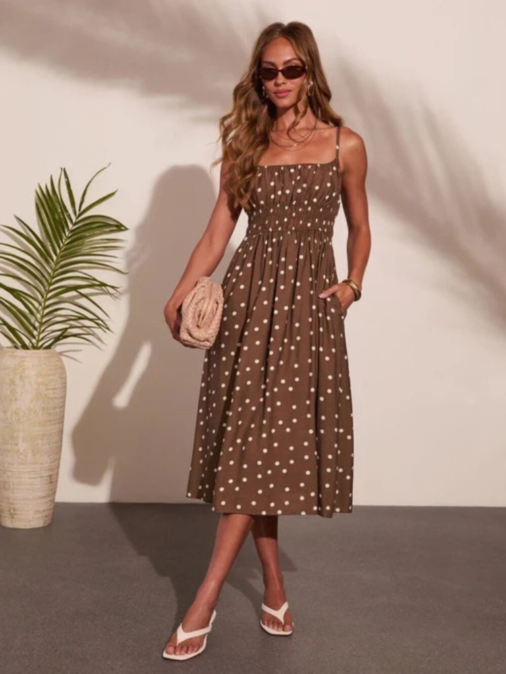 NWOT - Spot Luxe Polka Dot Midi Dress
